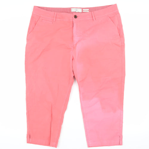 FatFace Pink Cropped Trousers - Women Size 18