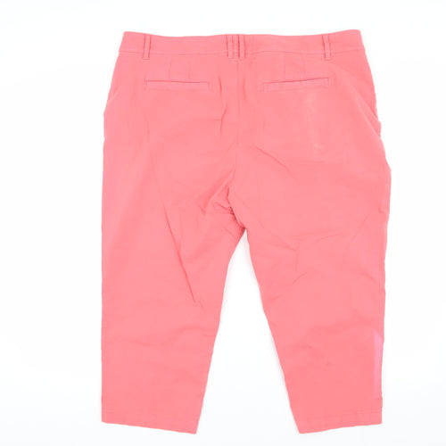 FatFace Pink Cropped Trousers - Women Size 18