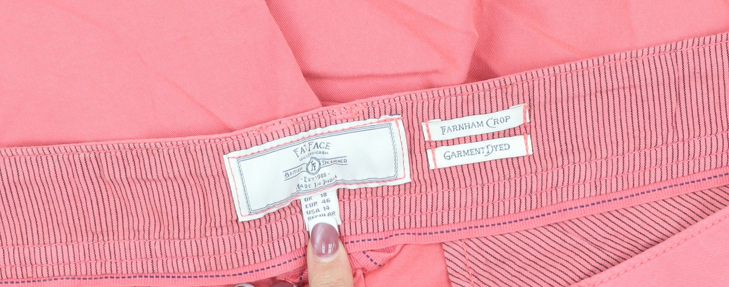 FatFace Pink Cropped Trousers - Women Size 18