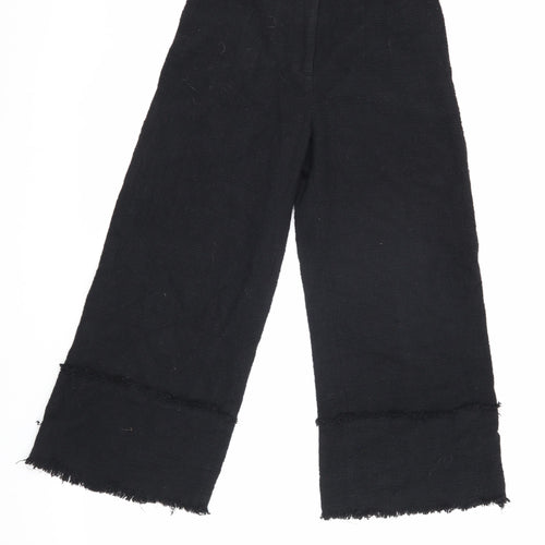 Zara Women's Black Wide-Leg Trousers Size S