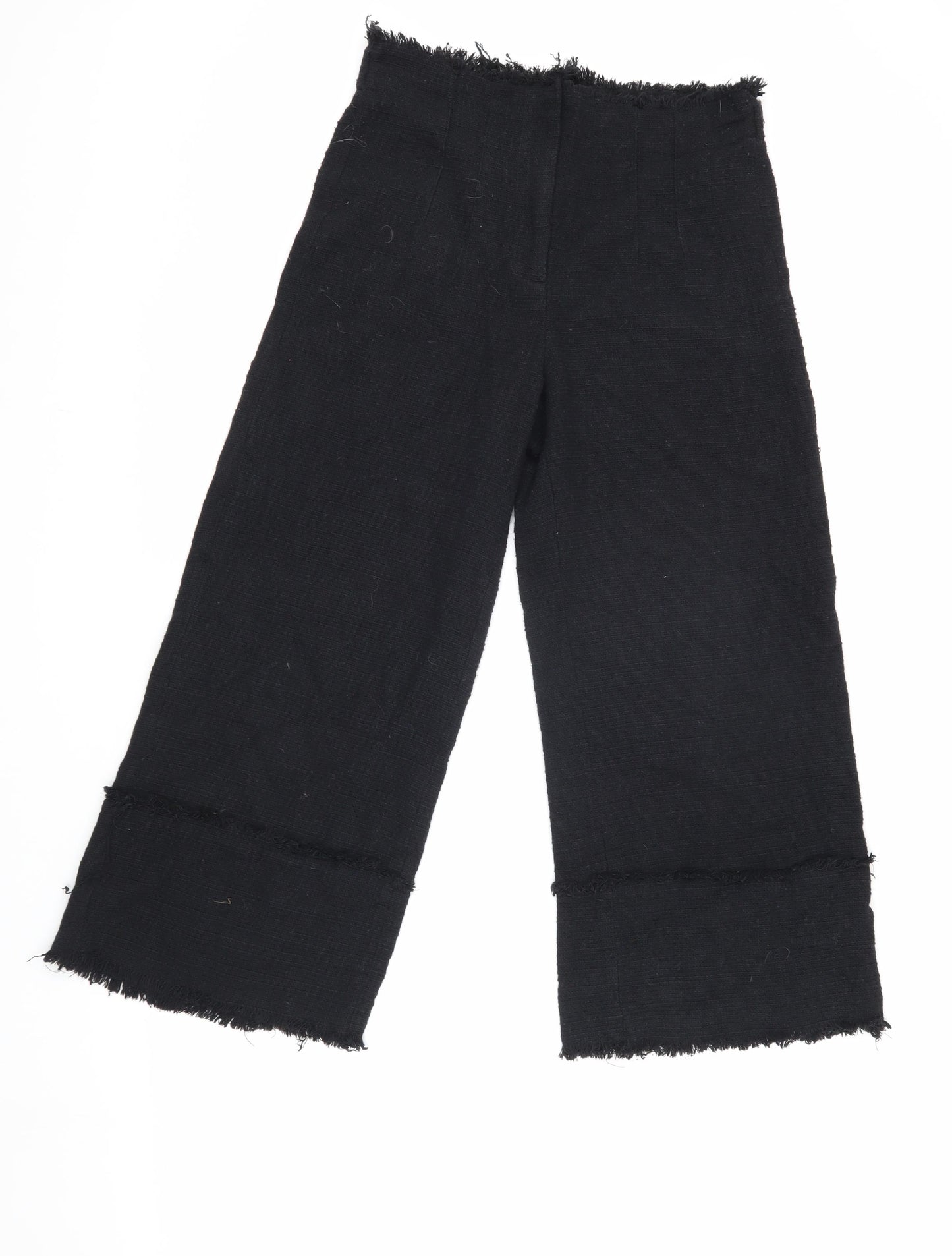 Zara Women's Black Wide-Leg Trousers Size S