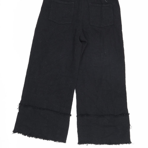 Zara Women's Black Wide-Leg Trousers Size S