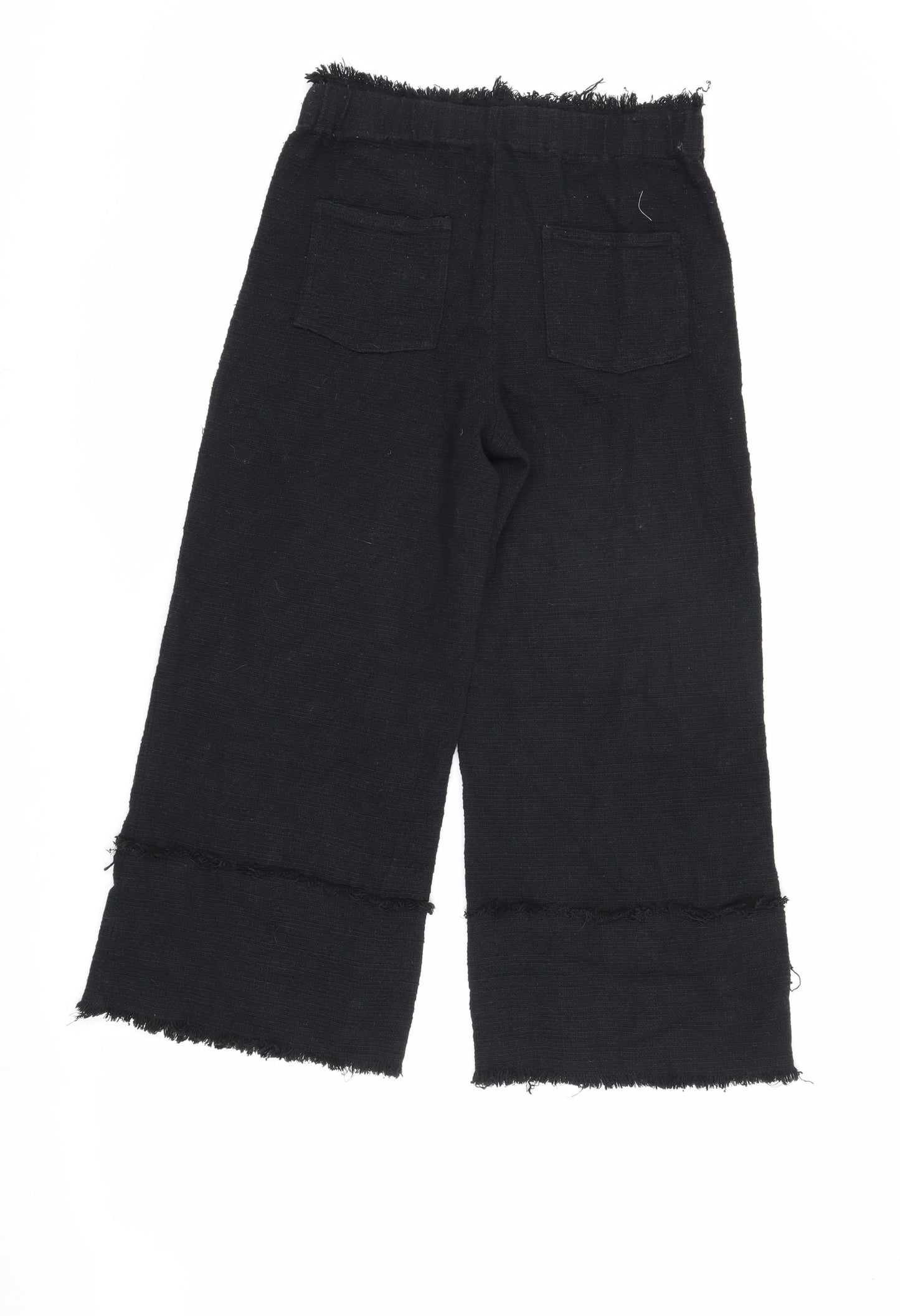 Zara Women's Black Wide-Leg Trousers Size S