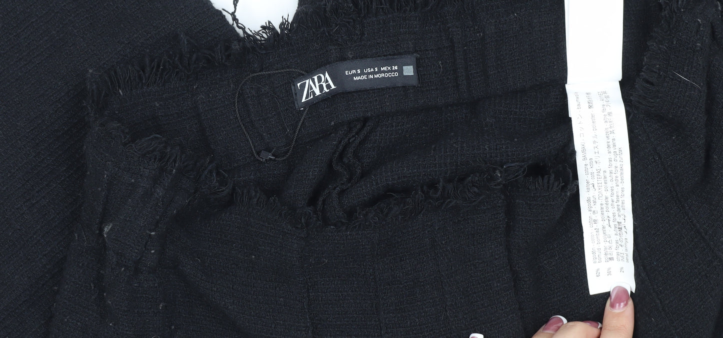 Zara Women's Black Wide-Leg Trousers Size S