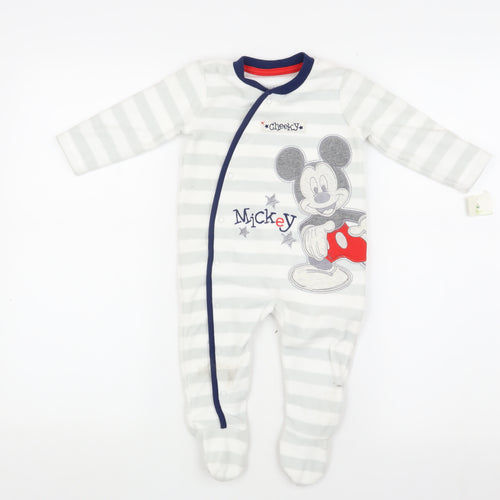 Disney Unisex Baby Grey Mickey Mouse Babygrow 6-9 Months