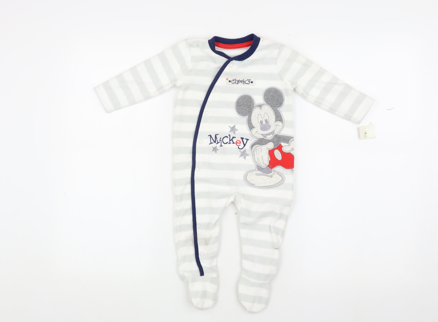 Disney Unisex Baby Grey Mickey Mouse Babygrow 6-9 Months