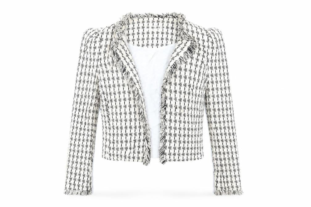 Mango Women's Multicoloured Bouclé Blazer, Size S