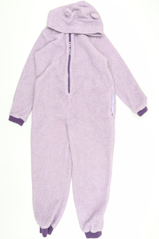 Fat Face Girls Purple Hooded Fleece One Piece 12-13 Years