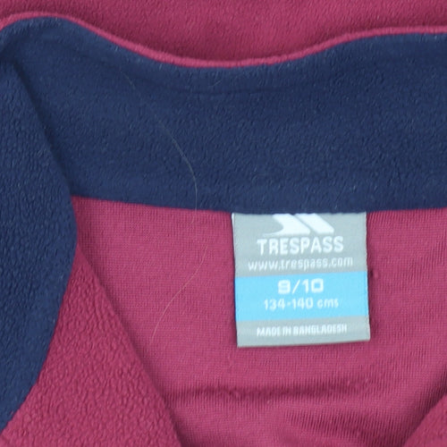 Trespass Girls Pink Fleece Pullover Sweatshirt 9-10 Years