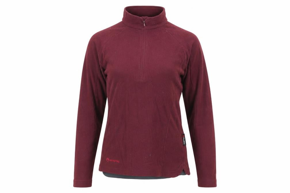 Front view of Sprayway Women's XS Red Fleece 1/2 Zip Sweatshirt