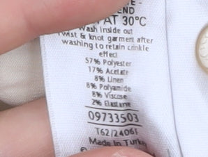 Per Una Beige Women's Size 12 V-Neck Ringer Blouse