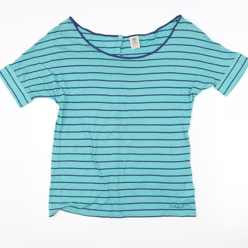 Timberland Unisex Blue Striped T-Shirt - Medium