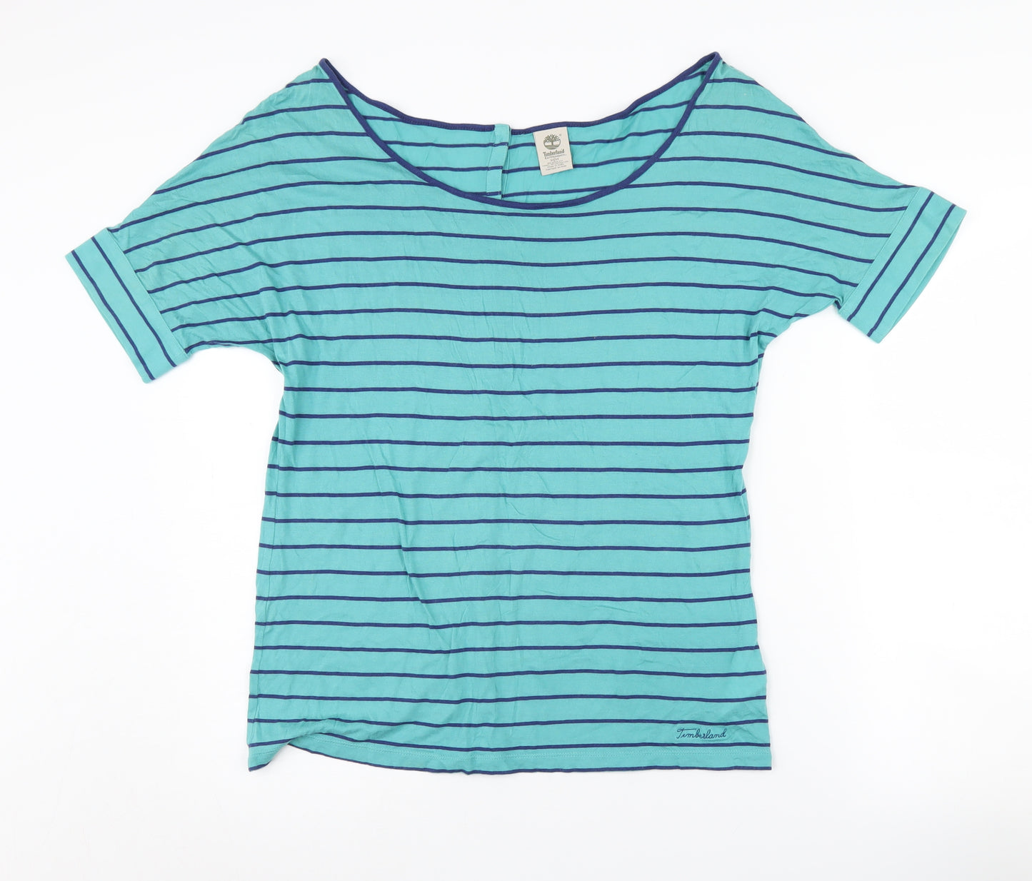 Timberland Unisex Blue Striped T-Shirt - Medium