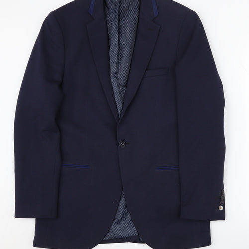 Swade Men's Navy Blazer, Size 38, Regular Fit, Two-Button