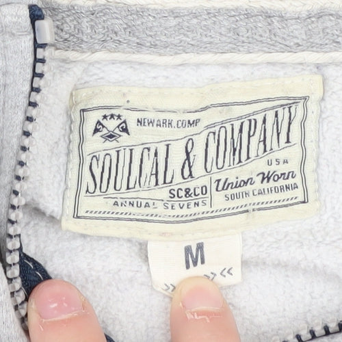 Soulcal Men's Grey Full Zip Hoodie M