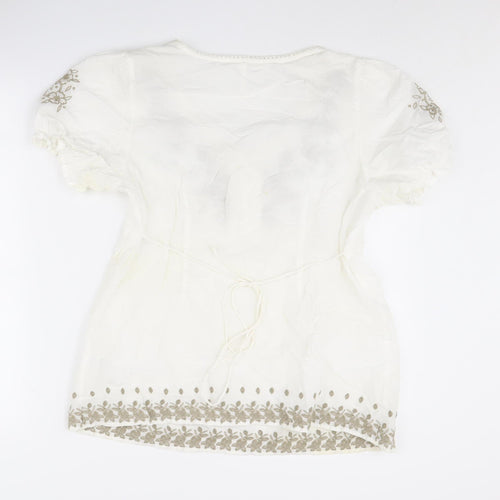 Marks and Spencer Women's Ivory Floral Blouse UK 16