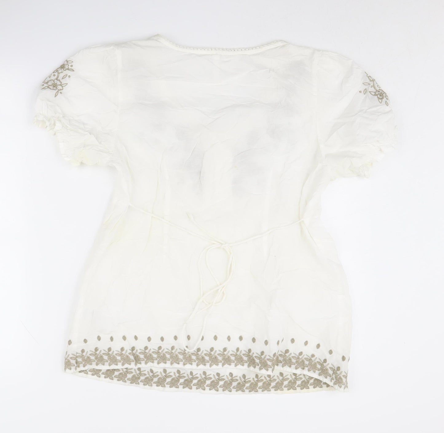 Marks and Spencer Women's Ivory Floral Blouse UK 16