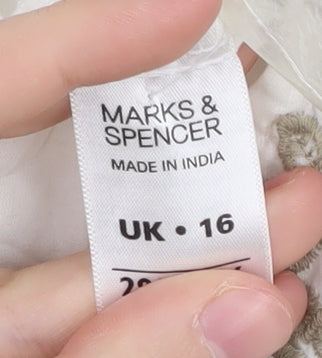 Marks and Spencer Women's Ivory Floral Blouse UK 16