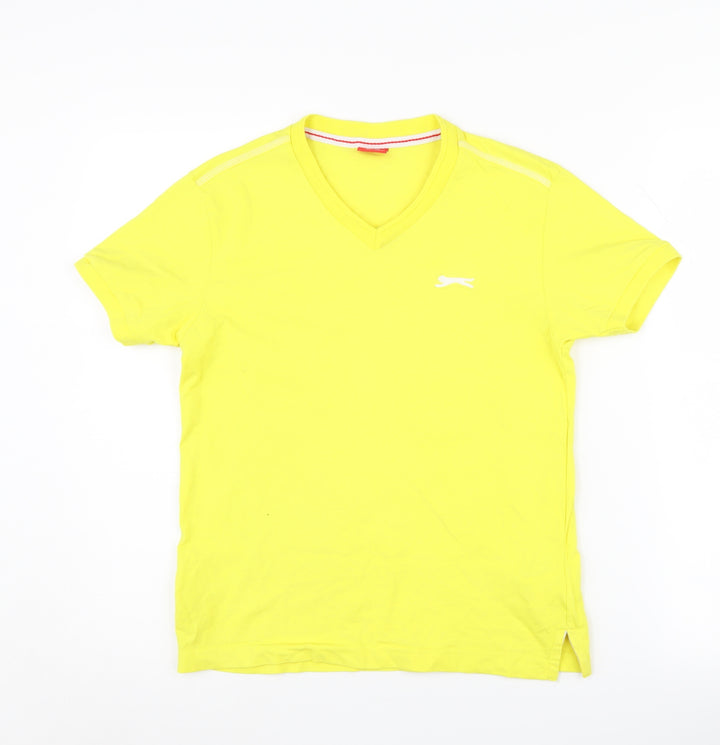 Slazenger Boys Yellow V-Neck T-Shirt, 9-10 Years, Casual Basic