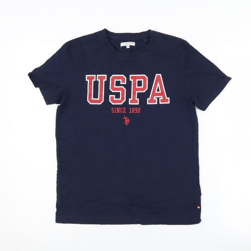 U.S. Polo Assn. Boys Blue T-Shirt 12-13 Logo Short Sleeve