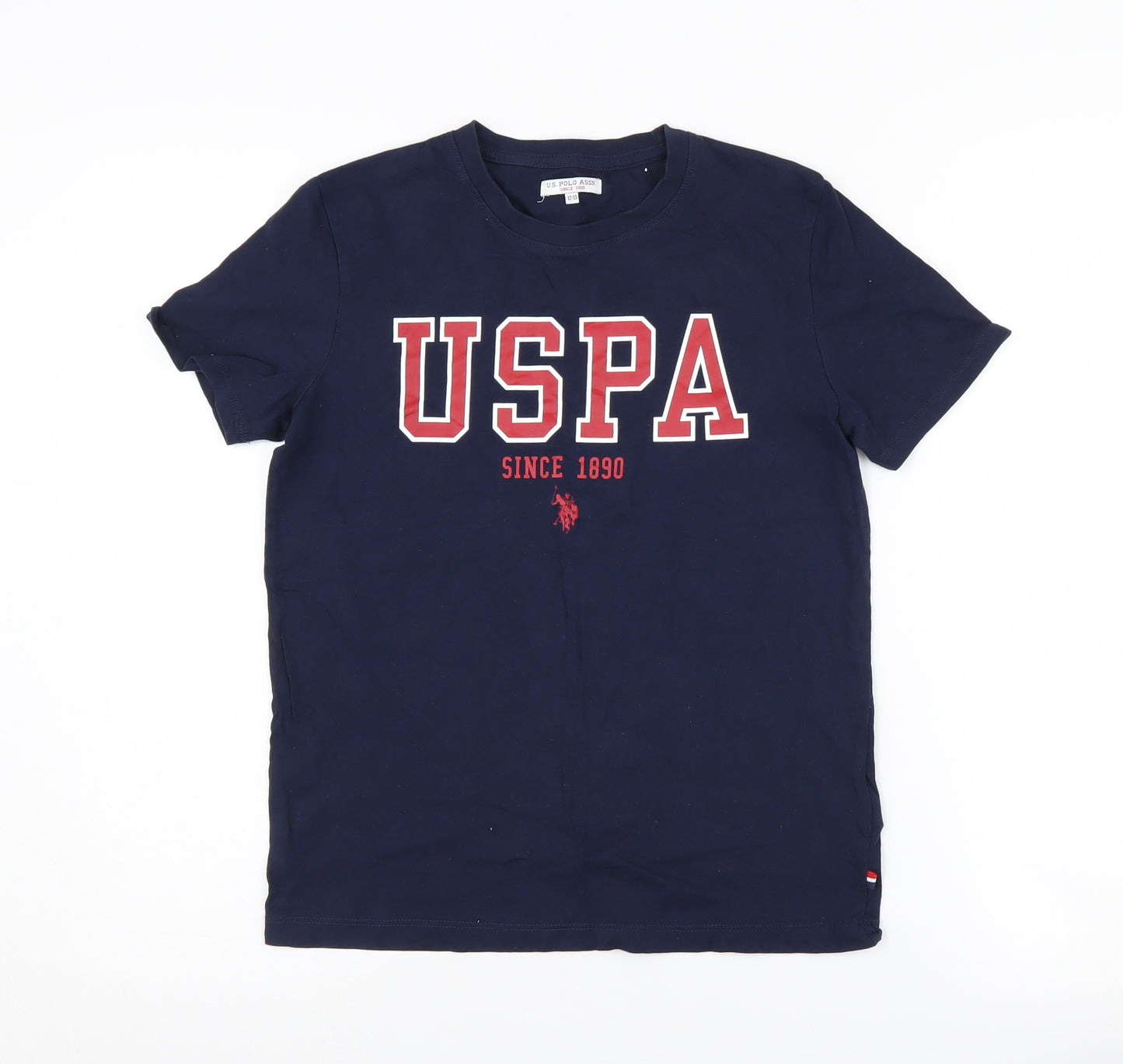 U.S. Polo Assn. Boys Blue T-Shirt 12-13 Logo Short Sleeve