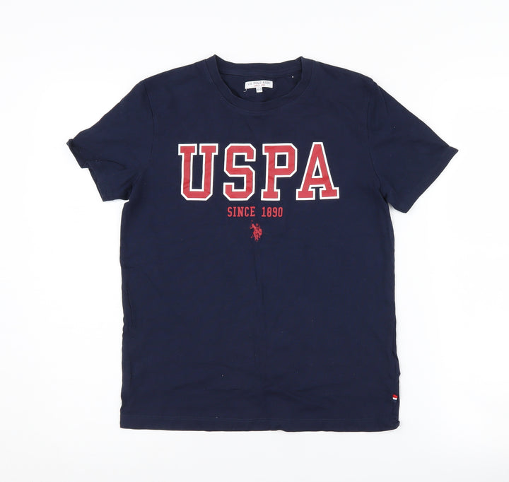 U.S. Polo Assn. Boys Blue T-Shirt 12-13 Logo Short Sleeve