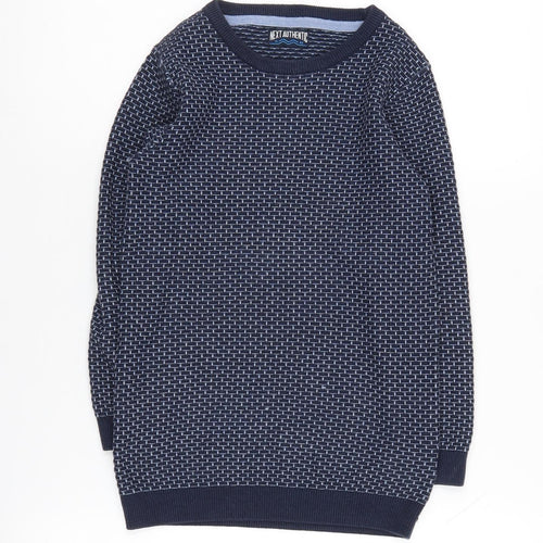 Next Boys Blue Geometric Knit Pullover Jumper 6 Years