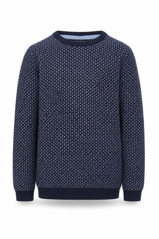 Next Boys Blue Geometric Knit Pullover Jumper 6 Years