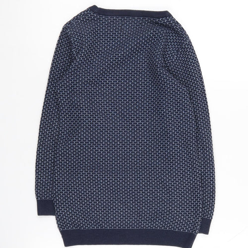 Next Boys Blue Geometric Knit Pullover Jumper 6 Years