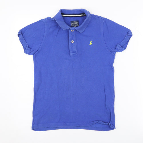 Joules Boys Blue Polo Shirt 9-10 Years Cotton Casual