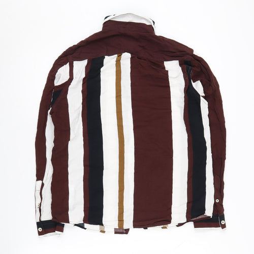 R&B Men's Multicoloured Striped Long Sleeve Shirt L