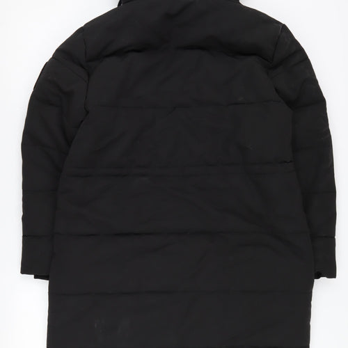 Superdry Women's Black Puffer Coat 14 Hooded Winter Jacket