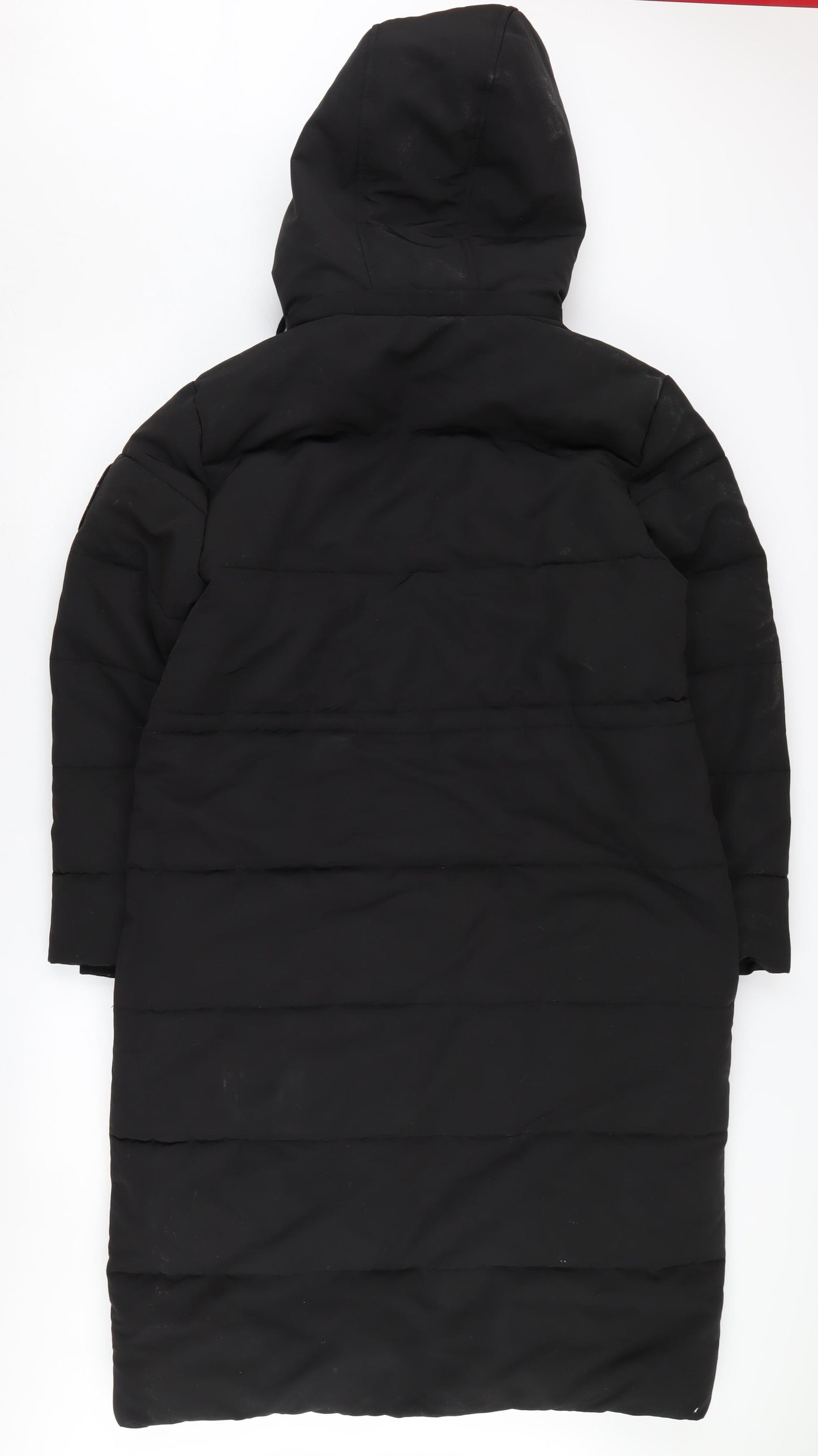 Superdry Women's Black Puffer Coat 14 Hooded Winter Jacket