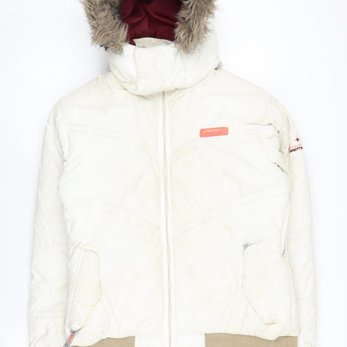 Protest Women's Ivory Puffer Jacket, Size 14, Winter Ready
