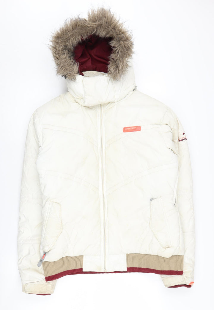 Protest Women's Ivory Puffer Jacket, Size 14, Winter Ready
