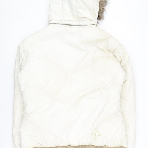 Protest Women's Ivory Puffer Jacket, Size 14, Winter Ready