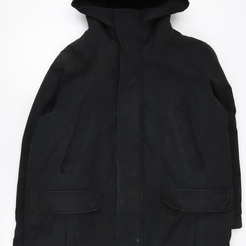 GAP Men's XL Black Parka Jacket, Hooded, Mid-Length