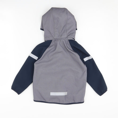 H&M Boys Grey Hooded Jacket, 3-4 Years, Reflective, Lined