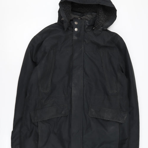 Atlantic Bay Men's Black Hooded Puffer Jacket M