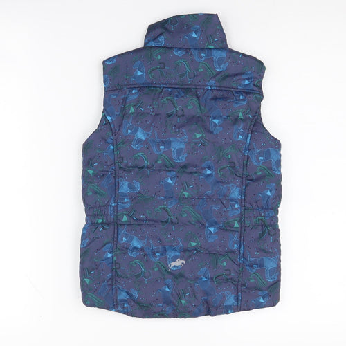 Harry Hall Boys Blue Puffer Vest 7-8 Years, Animal Pattern