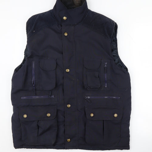 Euro Denim Men's Blue Waistcoat M with Pockets