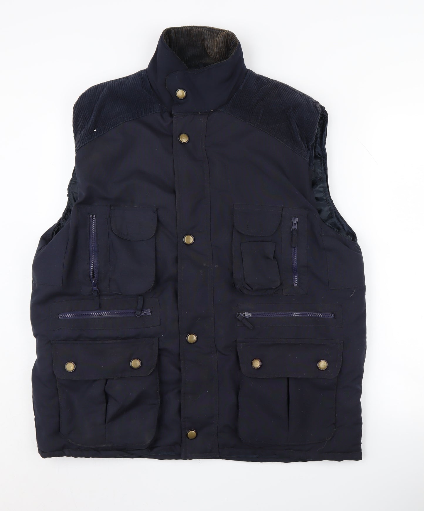 Euro Denim Men's Blue Waistcoat M with Pockets