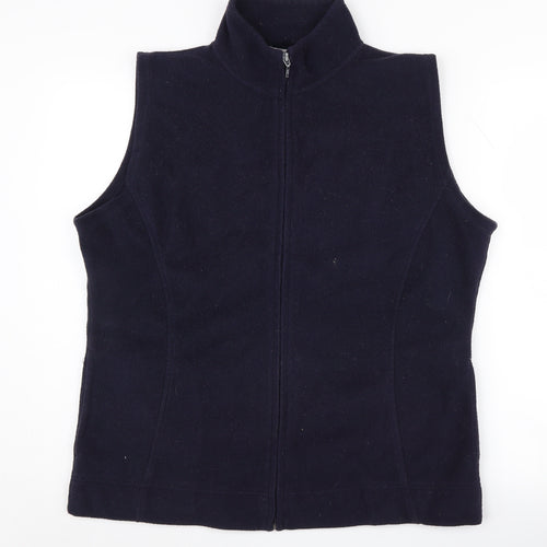 EWM Women's Blue Fleece Waistcoat, L, Casual Zip