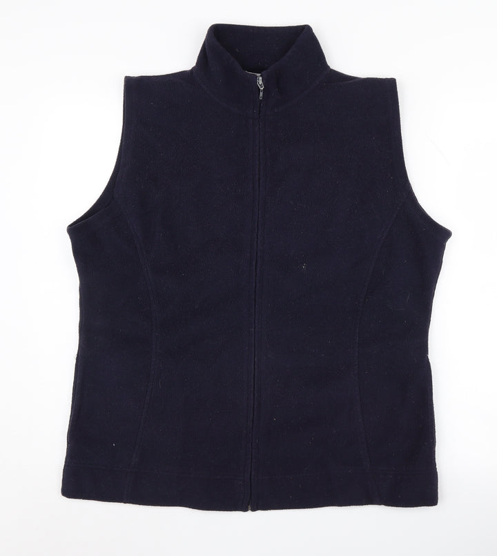 EWM Women's Blue Fleece Waistcoat, L, Casual Zip
