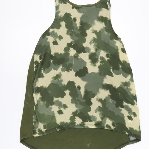River Island Women's Green Camouflage Tank Top Size 10