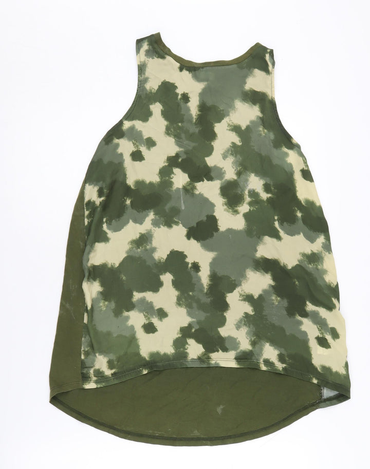 River Island Women's Green Camouflage Tank Top Size 10