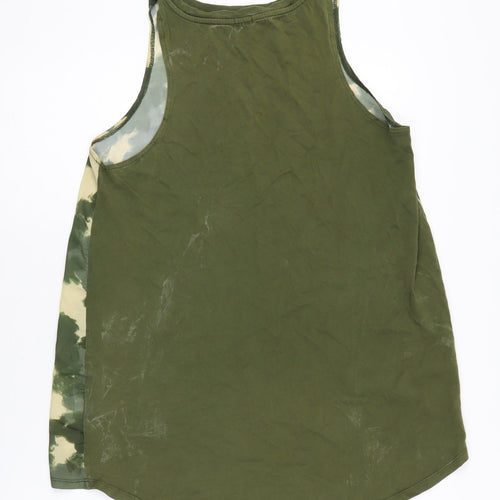 River Island Women's Green Camouflage Tank Top Size 10