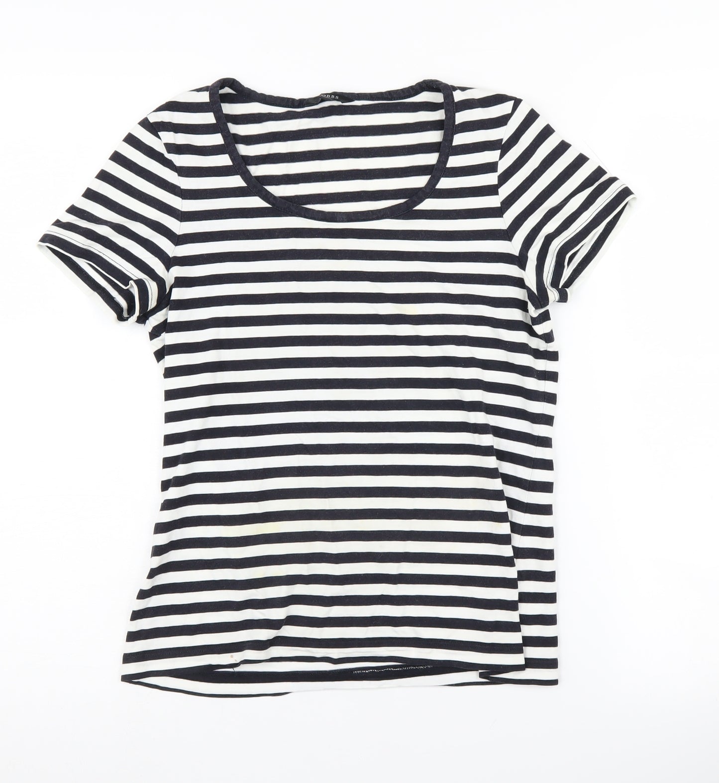 Hobbs Women's Black Striped T-Shirt Size S
