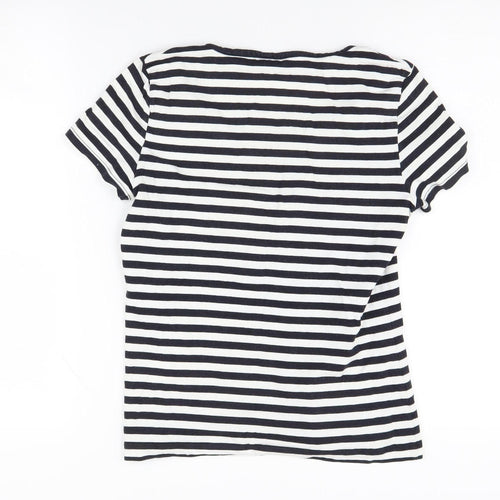 Hobbs Women's Black Striped T-Shirt Size S