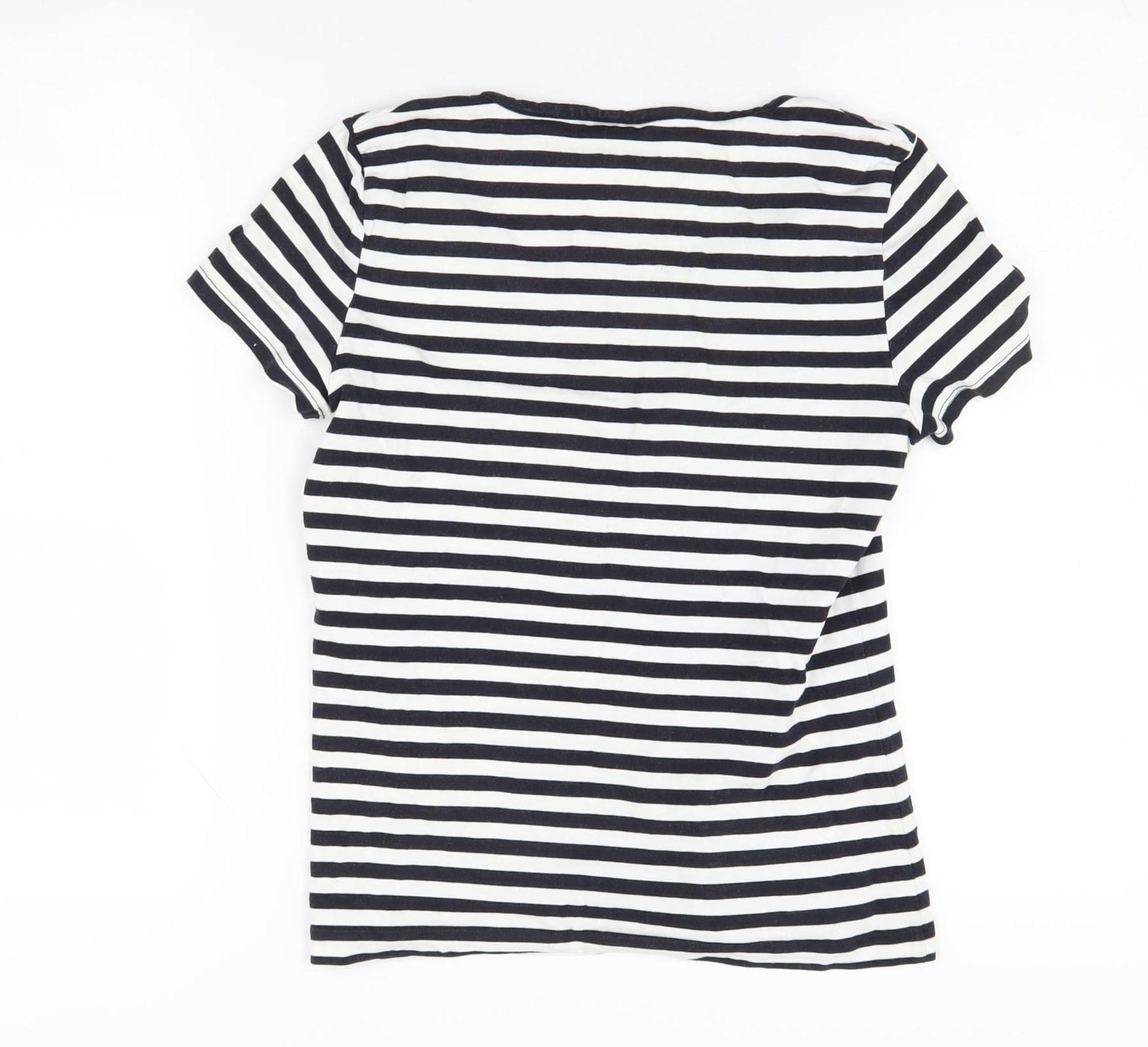 Hobbs Women's Black Striped T-Shirt Size S